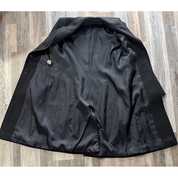 Vintage Calvin Klein 100% Merino Wool Coat Black Union Quiet Luxury Size 6 - Picture 3 of 9